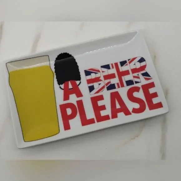 Crate&Barrel British Beer Tray Dish England Crate and Barrel - Picture 2 of 7